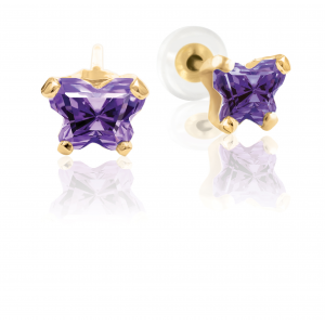 10k Gold Earrings - Purple