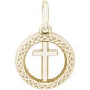 SMALL CROSS IN RING CHARM 5163