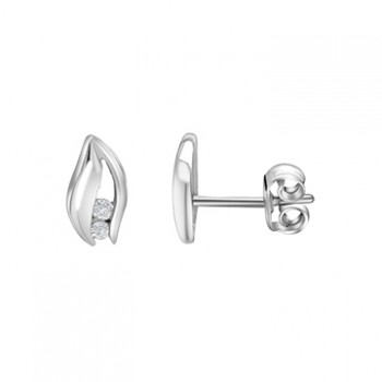 Silver and cz earrings, SIM40-8