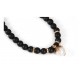 ONYX WHIT PEARL NECKLACE, SILVER, CZ, CLB96-10